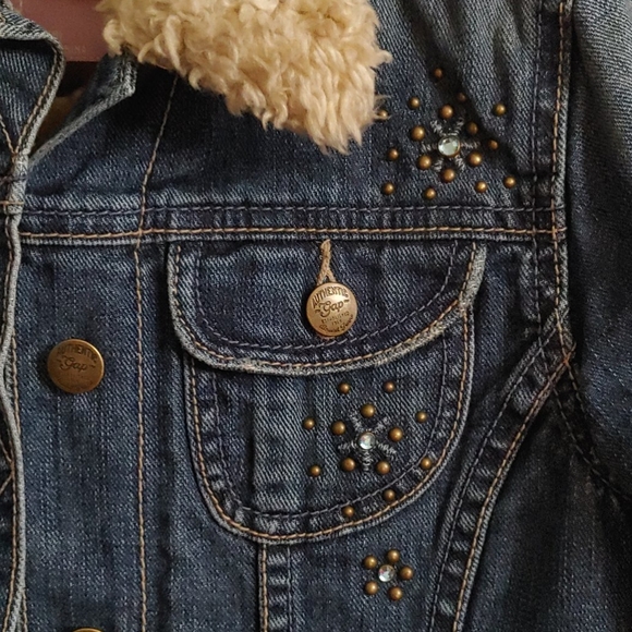 🎉HP🎉Super Warm Gap Girl's Sherpa Lined Denim Jacket - Picture 2 of 5